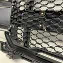 Front Grill Mesh Grille Replacement Compatible for Ford F 150 2018 2019 2020 with DRL & Turn Signal Lights and 3 Amber LED Lights(Matte Black)