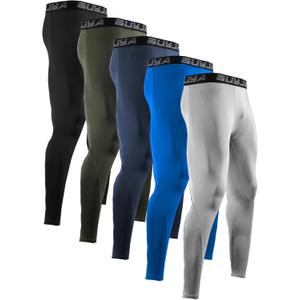 BUYJYA  5 Pack Men's Compression Pants Running Tights Workout Leggings Athletic Cool Dry Yoga Gym Clothes Gift (X-Large) BUYJYA  5 Pack Men's Compression Pants Running Tights Workout Leggings Athletic Cool Dry Yoga Gym Clothes Gift (X-Large)