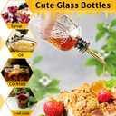 Coffee Syrup Dispenser Bottles Set 6 Pack 7 OZ, Simple Small Glass Syrup Bottles for Coffee Bar with Metal Pour Spout Ideal for Coffee Syrups, Honey