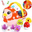 Vatos Baby Easter Egg Toy, Toddler Easter Basket for 1 2 3 4 5 Year Old Boys & Girls | Musical Easter Eggs with Colorful Changing Lights| Musical Easter Eggs for Babies