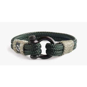 Mens Rope Bracelet - Stainless Steel Black Shackle, Extremely Durable and Scratch Resistant Waterproof Paracord, Handmade, Nautical Wristband for Men