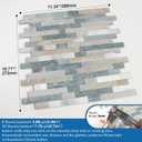 MOFIT 3D Stone Brick Backsplash Tile for Kitchen Peel and Stick Self-Adhesive Wall Tile,Marble Linear Mosaic Tiles Stickers Bathroom Wall Panels Fireplace Vanity (Blue Green Gray,10sheets)