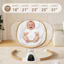 Baby Swings for Infants, Electric Infant Swing with 5 Speed Modes, 5-Point Harness, 3 Timer Settings, Built-in Lullabies & Bluetooth, Portable Modern Swing for Indoor & Outdoor (White)