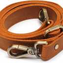 Full Grain Leather Replacement Strap for Handbags, Purses, Crossbody Bags, & Laptop Cases | Adjustable Shoulder Strap with Swivel Clasps | Camel, 0.8 in. Wide