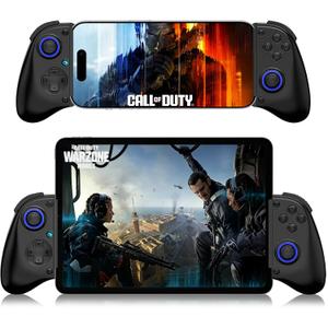 Phone Controller for iPhone, iPad, Android Phone, Tablet, PC, Switch 2, Mobile Game Controller with Hall Trigger, Turbo, Programming, Vibration, Wireless Handheld Gamepad Play Streaming, Cloud Gaming