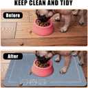 YCT Cat Pet Food Mat, Non-Slip Bottom Absorbent Quick Dry Feeding Mat for Dogs & Cats, Pet Supplies, 16.9"x24" Navy Blue