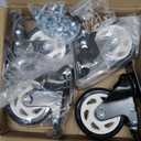 4" Caster Wheels, Casters Set of 4 Heavy Duty - ASRINIEY Black Polyurethane Castors, Top Plate Swivel Wheels, 4-Pack Industrial Casters with Brake, Locking Caster for Furniture and Workbench