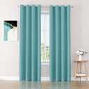 ChrisDowa Blackout Curtains 80 inches Long for Bedroom - 2 Panels Set Grommet Thermal Insulated Room Darkening Curtains for Living Room (Aqua, 52 x 80 Inch)