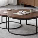 Fero Round Walnut Nesting Coffee Table Set(600mm-800mm)