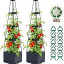 2 Pack Raised Garden Bed Planter Box with Trellis, 57" Self-Watering Tomato Planter with Trellis, Tomato Cage Plant Support for Climbing Plants Vegetable Vine Flowers Patio Outdoor Indoor