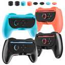 PAWDIARY [4 Sets Switch 2 Grips (for Nintendo Switch 2025 Grip), Comfort Hand Grip Accessories for Switch 2 Left and Right Controller, Ergonomic Handle Kit with 8 Thumb Caps