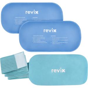 REVIX Cold Packs for Injuries, 2 Gel Packs, Soft and Flexible Hot & Cold Compress Large Ice Pack Wraps for Back, Knee, Leg and Ankle, Enhancing Comfort and Soothing Fatigue, 12" x 6" (Blue)