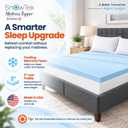 Dormeo SnowTek 2" Cooling Gel-Infused Memory Foam Mattress Topper for Hot Sleeper Solutions, Breathable with Plush Support for Back and Hip Discomfort, and Better Sleep, Made in USA, Twin 75x38x2 in