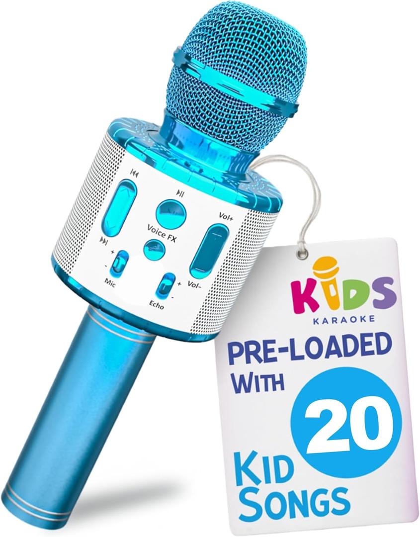 Move2Play, Kids Karaoke Microphone | Includes Pre-Loaded Songs & Bluetooth | Kids Birthday & Easter Gift | Toy for All Ages 2, 3, 4, 5, 6+ Year Old Girls, Boys & Toddlers