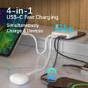 BUDI Flat USB C Wall Charger, 34W 4-Port USB Charger Block, Fast Charging Block with 20W Port Power Delivery and Dual Type-C for iPhone 16/15/14/13/12/11/Pro Max/XS/XR/8/7,Tablets