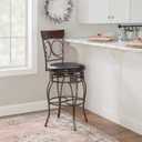 Powell Company Back Scroll Powell Big and Tall Barstool, Bar Height, Dark Bronze/Brown