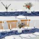 2 Pack 10 Ft Cheesecloth Table Runner Navy Blue Gauze Long Table Runners Boho Gauze Cheese Cloth Table Runner Rustic Sheer Runner for Wedding Party Table Decor ( 35 x 120 Inch )