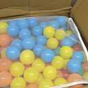 Amazon Basics BPA Free Ball Pit Balls with Storage Bag, Crush-Proof Plastic for Toddlers Kids 12+ Months Play, Phthalate Free, 6 Bright Colors, Pack of 400