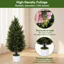 2 Pack 3Ft Artificial Cedar Topiary Trees, Faux Pine Cypress Plants, UV Resistant Fake Cypress Shrubs with Pots, Realistic Evergreen Bushes for Front Porch Indoor Outdoor Garden Decor