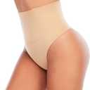 Werena Tummy Control Thong Shapewear for Women Seamless Shaping Thong Panties Body Shaper Underwear (Small)