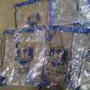 9 Pcs Clear Bags Green and Blue Color, Different Sizes
