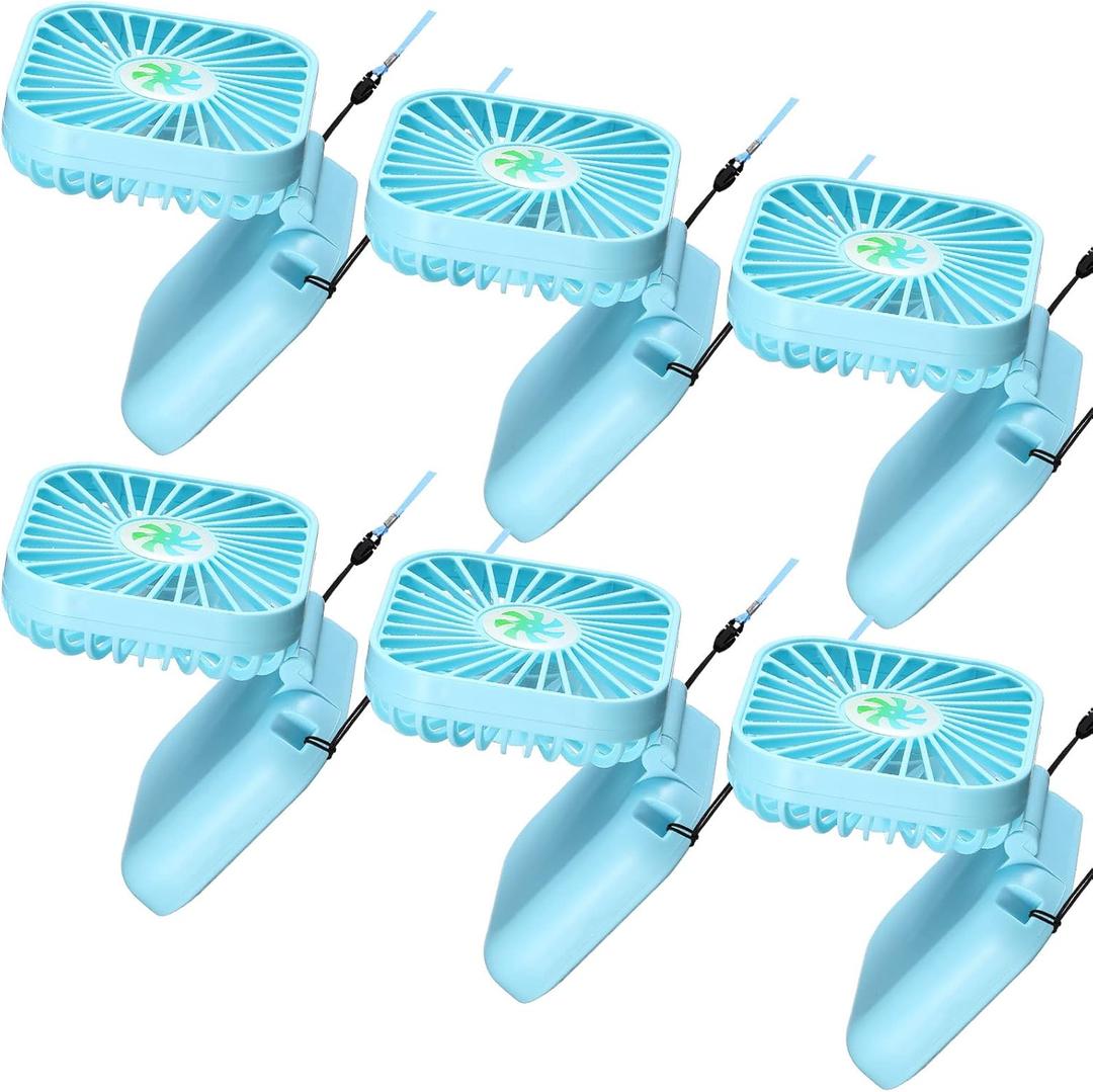 Hortsun 6 Pack personal Necklace Fans Portable Mini Neck Hanging Fan Hand-held for Cooling USB Rechargeable Battery 3 Speed Air Circulatory(Blue) Hortsun 6 Pack personal Necklace Fans Portable Mini Neck Hanging Fan Hand-held for Cooling USB Rechargeable Battery 3 Speed Air Circulatory(Blue)