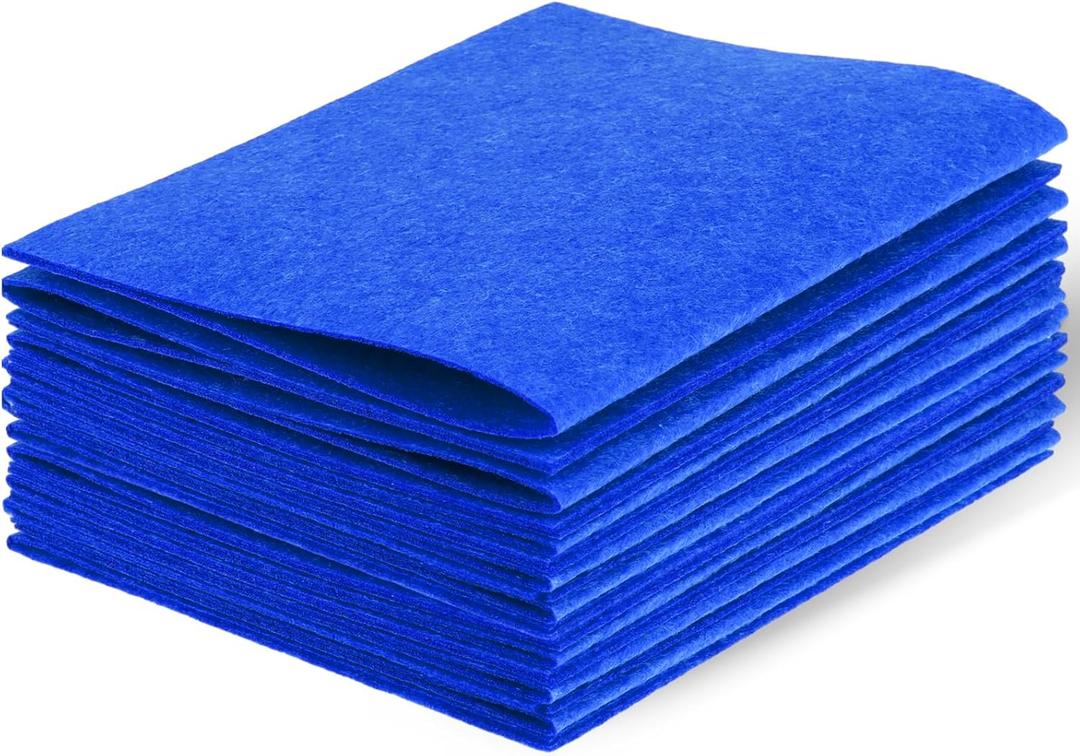 Felt Sheets Fabric, 7" x 11" Felt Fabric for Crafts 10Pcs Halloween Christmas Fabric Fall Felt for DIY and Sewing Projects(Dark Blue)