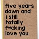 Funny 5th Anniversary Card Gift for Couple Husband Wife, Cute 5 Year Anniversary for Her Him, Naughty 5 Year Old Anniversary for Boyfriend Girlfriend 