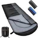 WKFAMOUT XL 10 Degree Sleeping Bags Waterproof for Adults 350GSM Machine Washable with Compression Sack for 3-4 Season Camping Outdoor