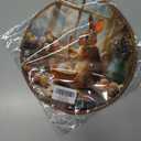 FUGWN Vintage Easter Bunny Egg Kitchen Round Wall Art Decor Framed, Rustic Farmhouse Bunny Canvas Artwork Prints, Easter Rabbit Wall Hanging Decorations for Kitchen Dining Room Home, 10x10 Inch