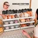 HOTCAN Cookie Display Stand for Bakers & Vendors - Wooden Cookie Stand with Chalkboard Sign for Market Booths, Craft Fairs & Events - Tiered Cookie Display for Cupcakes, Muffins & Pastries (White)