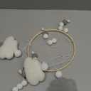 Cloud Baby Mobile for Crib, Grey Felt Nursery Decoration for Newborns, 19.67x7.87 Inch Hanging Mobile