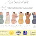 SwaddleDesigns 6-Way Omni Swaddle Sack, Arms Up Swaddle for Newborn, More Options to Calm Startle Reflex, Improves Sleep, Small, 0-3 month, 6-14 lbs, Heathered Stripes