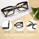 XVXV Reading Glasses for Women Men - Blue Light Blocking Readers Oversize Square Anti Glare with Spring Hinge(3Pack*Mix 4, 1.5X)