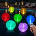 Floating Lanterns LED Pool Lights,IP68 Waterproof Pool Lights That Float ,13 Color Changes by Remote Control for Pool Decor,Outdoor Party,Wedding (4Pcs-14 inches)