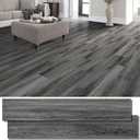 INMOZATA Peel and Stick Floor Tile Vinyl Flooring, Waterproof Vinyl Plank Flooring 36-Pack 54 Sq.Ft Wood Grain Self Adhesive Peel and Stick Flooring for Bedroom, Living Room, Kitchen, RV(Deep Gray)