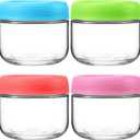 4 Pack Glass Mason Jars with Lids, 10oz Airtight Overnight Oats Containers, Glass Storage Jars for Breakfast, Lunch, and Leftovers  BPA-Free, Leakproof, Ideal for Meal Prep and Pickling