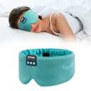 Sleep Mask Bluetooth 5.4 Headphones Soft Wireless Headband Eye Mask Blackout with Microphone (Emerald)