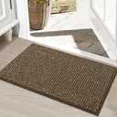 BEQHAUSE Dirt Trapper Door Mat 20" x 32", Non-Slip Washable Doormats Entrance Mat, Dirt Resistant and Absorbent Welcome Mat, Low Profile Floor Mats for Front Back Door and Entryway, Brown
