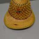 Unisex Bamboo Woven Sun Hat Wide Brim Asian Hat Breathable Pineapple Style Uv Protection Men's Caps for Beach Outdoor Activities Performance (Yellow)