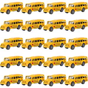 20 Pack 3.4 " Yellow School Bus Toy Playset, Die-cast Metal Pull Back Vehicles Toy for Boys Girls Kids Toddlers