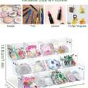 UCEC Clear Acrylic Sticker Display Stand, 3-Tier 12 Pockets Acrylic Card Display & Sticker Organizer, Essential Portable Organizer for On-the-Go Professionals, Tradeshows, Retail, and Supplier Events