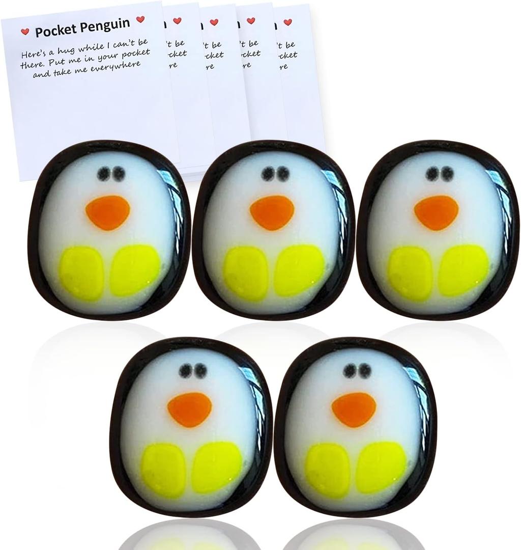 A Little Pocket Penguin Hug, Mini Cute Animal Decoration Pocket Hug Penguin Stress Relief Toy, Special Encourage Birthday Wedding Party Decoration, Kids Penguin Gift for Boys and Girls (5pcs)