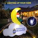Dawdix 5FT Inflatable Ramadan Decorations, Blow Up Ramadan Crescent Moon with LED Lights, Muslim Islamic Eid Mubarak Inflatables Decor for Outdoor Holiday Party, Yard, Garden