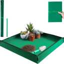 Plant Repotting Mat for Indoor Plants Transplanting Table Top Gardener Portable Potting Tray Potting Soil Tidy Tray Succulents Bonsai Planting Gardening Mat Garden Gifts for Women 29.5"x29.5" (Dark Green)