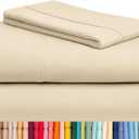 LuxClub Twin Sheets - Soft Kids Bed Sheets, 3 PC Deep Pockets 18" Eco Friendly Wrinkle Free Fitted Sheets Machine Washable Hotel Bedding Silky Soft Cream