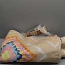 Area Rug 5x7 Rug Machine Washable Non-Slip Low Pile Print Pattern Western Rug for Living Room Bedroom Entryway Tribal Series -Cream/Beige