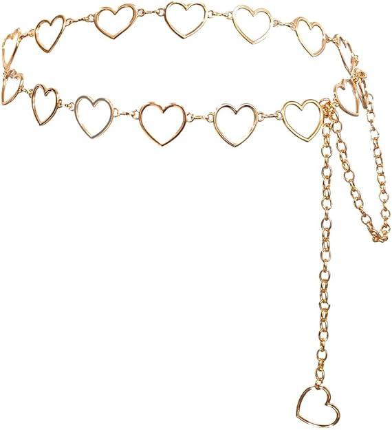 Long Tassel Waist Chain Belt for Women, Adjustable Metal Body Belly Belt Chain for Dress