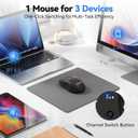 TECKNET Bluetooth Mouse with Screen, [ BT5.2+BT5.0+2.4G ] Wireless Mouse, Type-C Rechargeable with LED Screen Display, 4800DPI Computer Mice, Silent Click, Tri-Mode for Laptop, Computer, iPad, MacBook