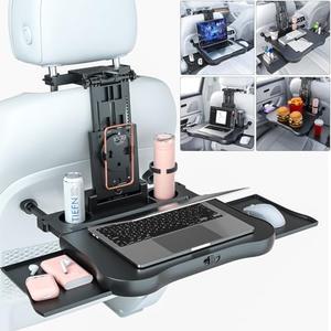 zorunowa Car Back Seat Tray Table-Stable Auto Backseat Food Trays Desk for Rear Passenger Road Trip Eating & Work, Multifunctional Adjustable Travel Tray with Phone Drink Holder for Laptop iPad